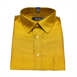 Golden Colour Silk Cotton Shirt.