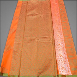 Musted with green Color Silk Cotton Saree