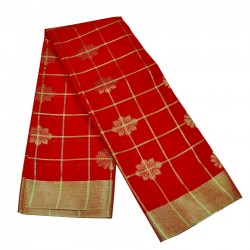 Red color silk cotton saree