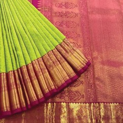 Vivaha Goddess Pure Kanchipuram Contrast Border Silk Saree