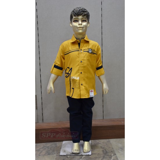 Yellow Colored  casual shirt set