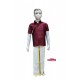 Maroon Colored Shirt and Dhoti set