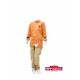 Orange colored shirt and sandal pant