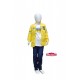 White color T-shirt with Yellow colored Coat