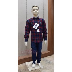 Red with Blue checked Shirt and Pant set