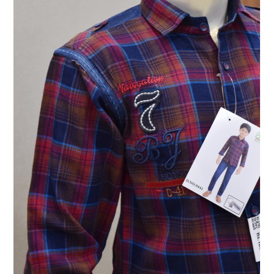Red with Blue checked Shirt and Pant set