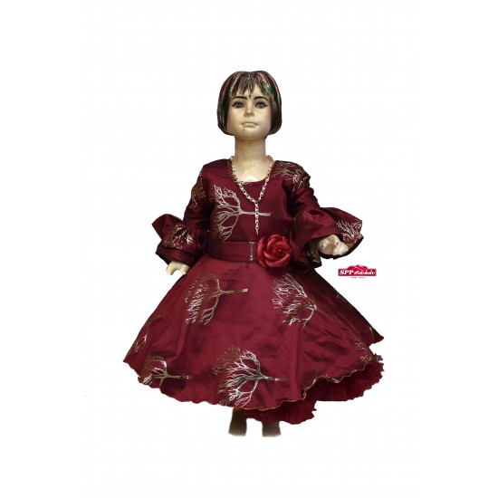 Maroon Colored Fancy Frock 