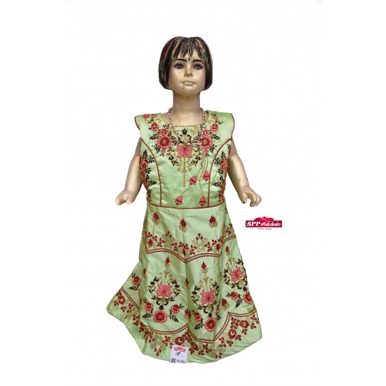 Pista Green colored with Floral Fancy Frock