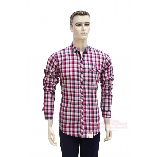 Pink colored checked shirt