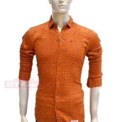 Orange color Designed Shirt