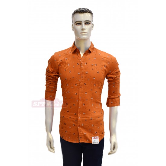 Orange color Designed Shirt