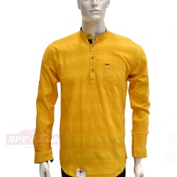 Yellow Color Shirt with Mandarin collar