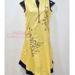 Yellow Colored Designed Long Top
