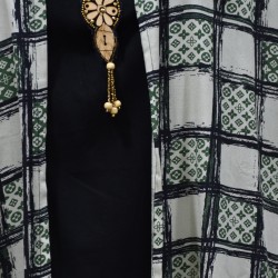 Black with Green designed Long Top