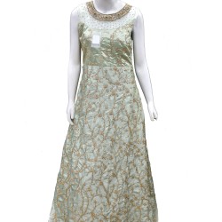 Asparagus colored Long Frock
