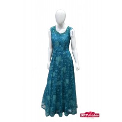 Sapphire Blue Colored Long Frock