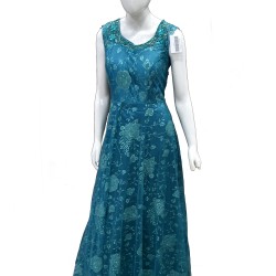 Sapphire Blue Colored Long Frock