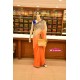 Orange color Kajal Work Saree