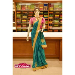 Green colored fancy saree