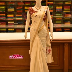Kerala Kasavu Designed Cotton Saree