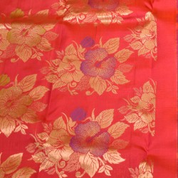 Red Color Floral Design lakshanya pattu Saree