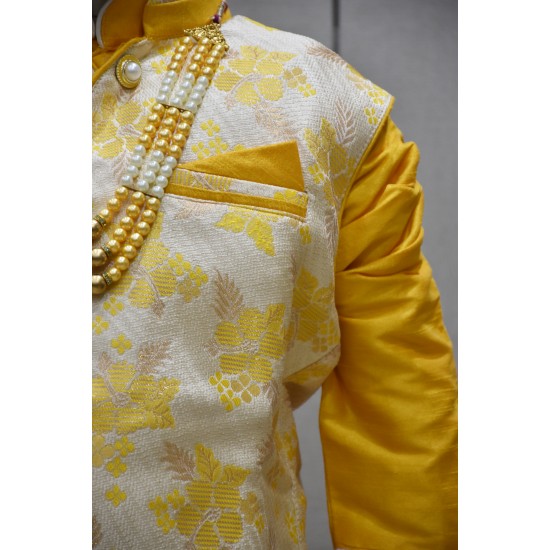 Yellow colored Designed Party Wear