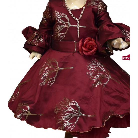 Maroon Colored Fancy Frock 