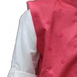 White colored Shirt with Pink colored coat