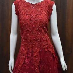 Red colored Floral Frock