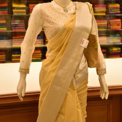 Golden color Silk Cotton Saree