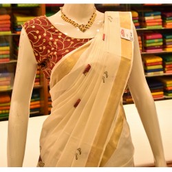 Kerala Kasavu Designed Cotton Saree