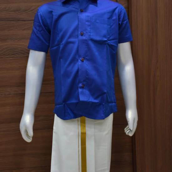 Royal Blue colored Shirt and Dhoti Set