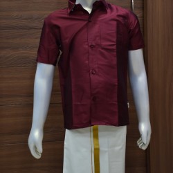 Maroon Colored Shirt and Dhoti set