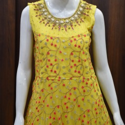 Yellow Color Designed Long Top