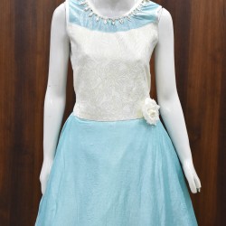 White with Blue colored Frock