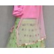 Pink with Green colored choli